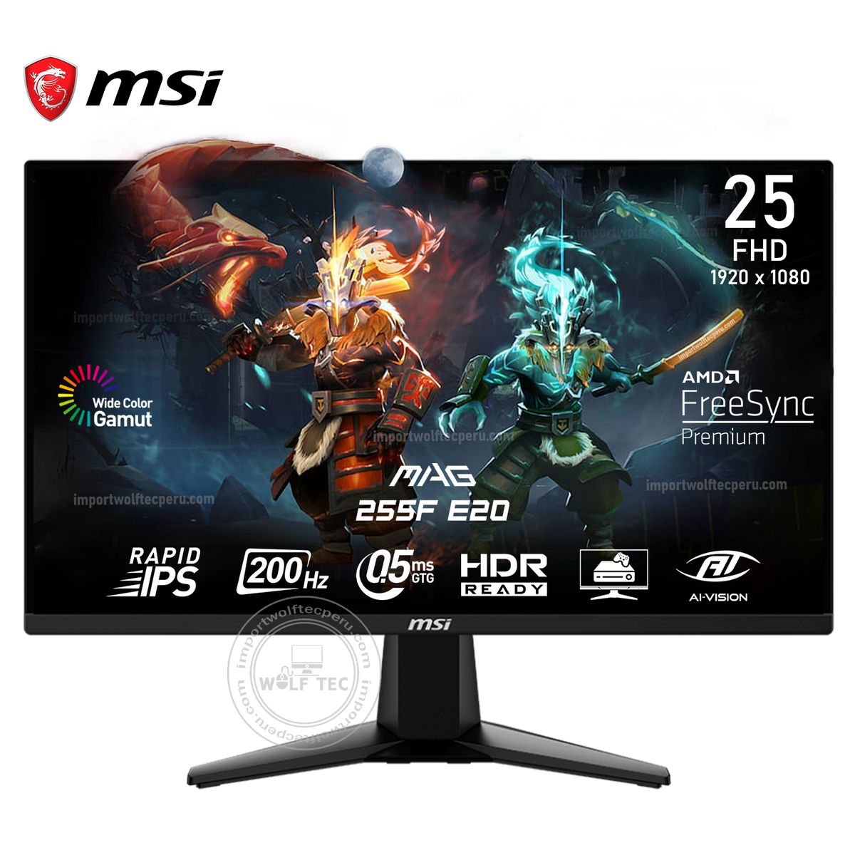 MSI - MONITOR MSI MAG 255F E20 245 RAPID IPS FHD 200Hz 05ms FreeSync 1