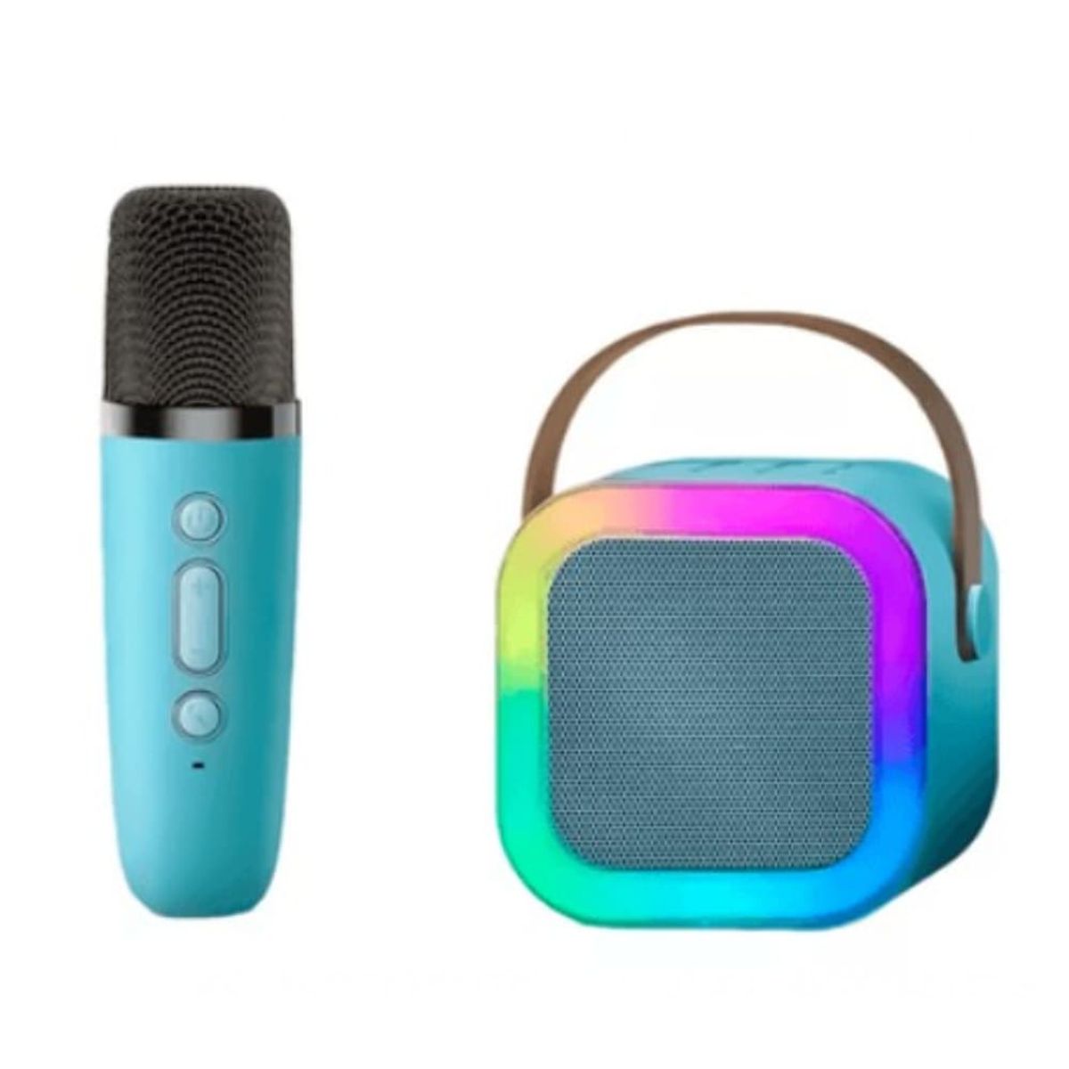 GENERICO - Mini Parlante Karaoke Portatil Bluetooth Led Con Microfono Inalambrico