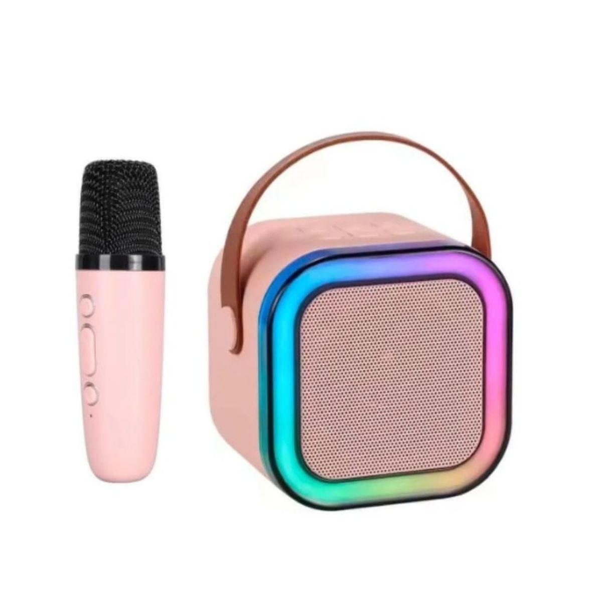 GENERICO - Mini Parlante Karaoke Portatil Bluetooth Led Con Microfono Inalambrico