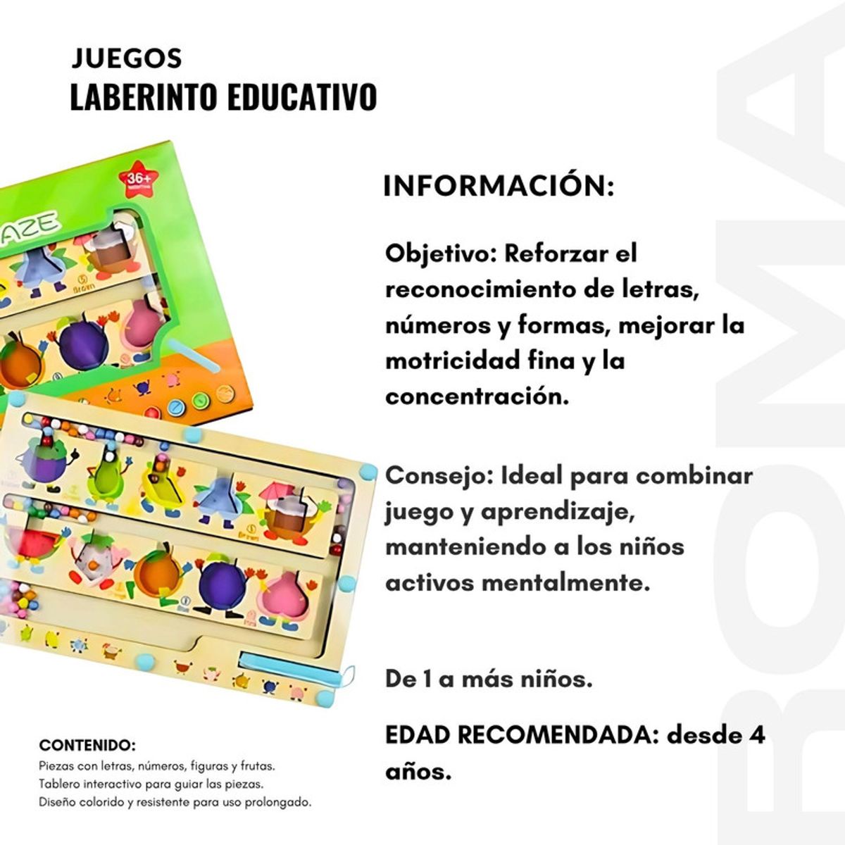GENERICO - LABERINTO EDUCATIVO - JUEGO DIDÁCTICO