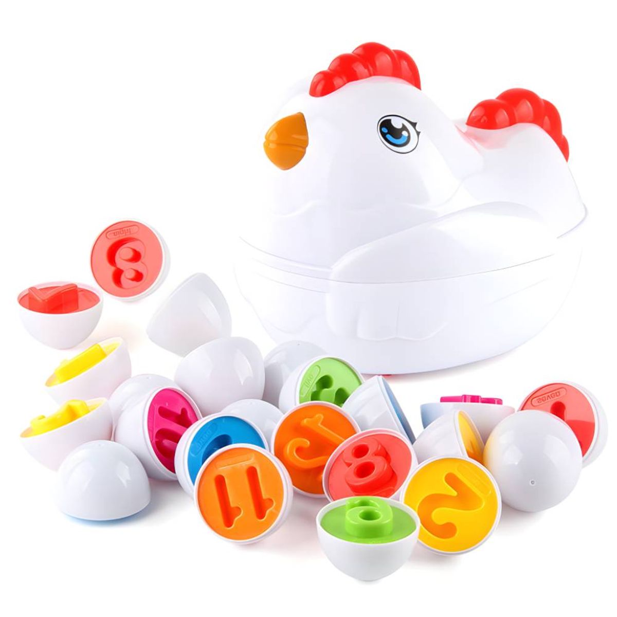 GENERICO - Juguete Gallina con Huevos de Encaje Montessori