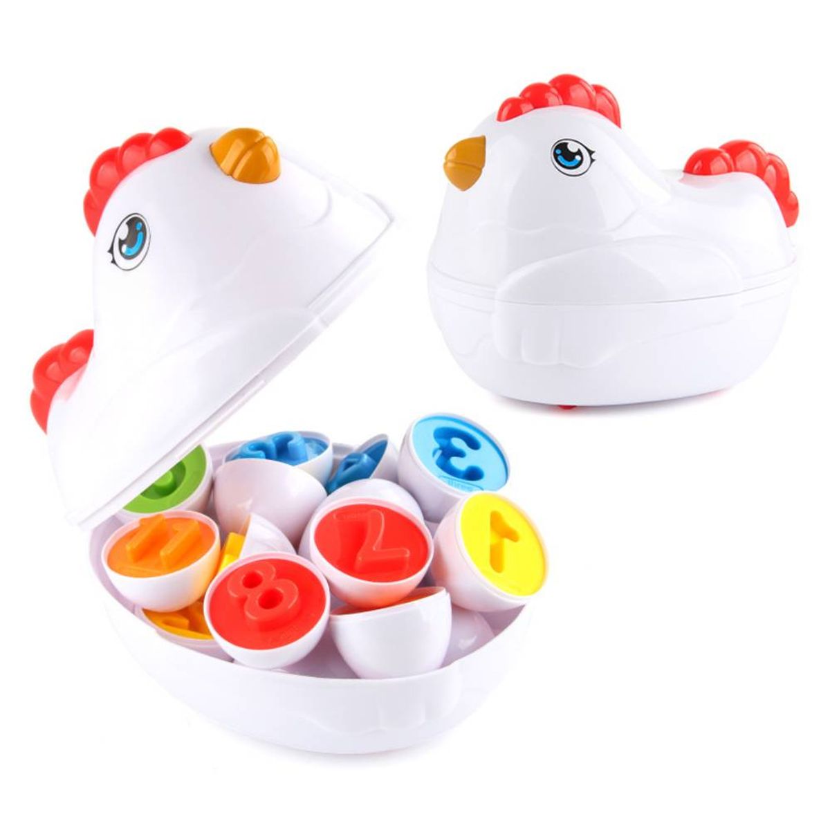 GENERICO - Juguete Gallina con Huevos de Encaje Montessori