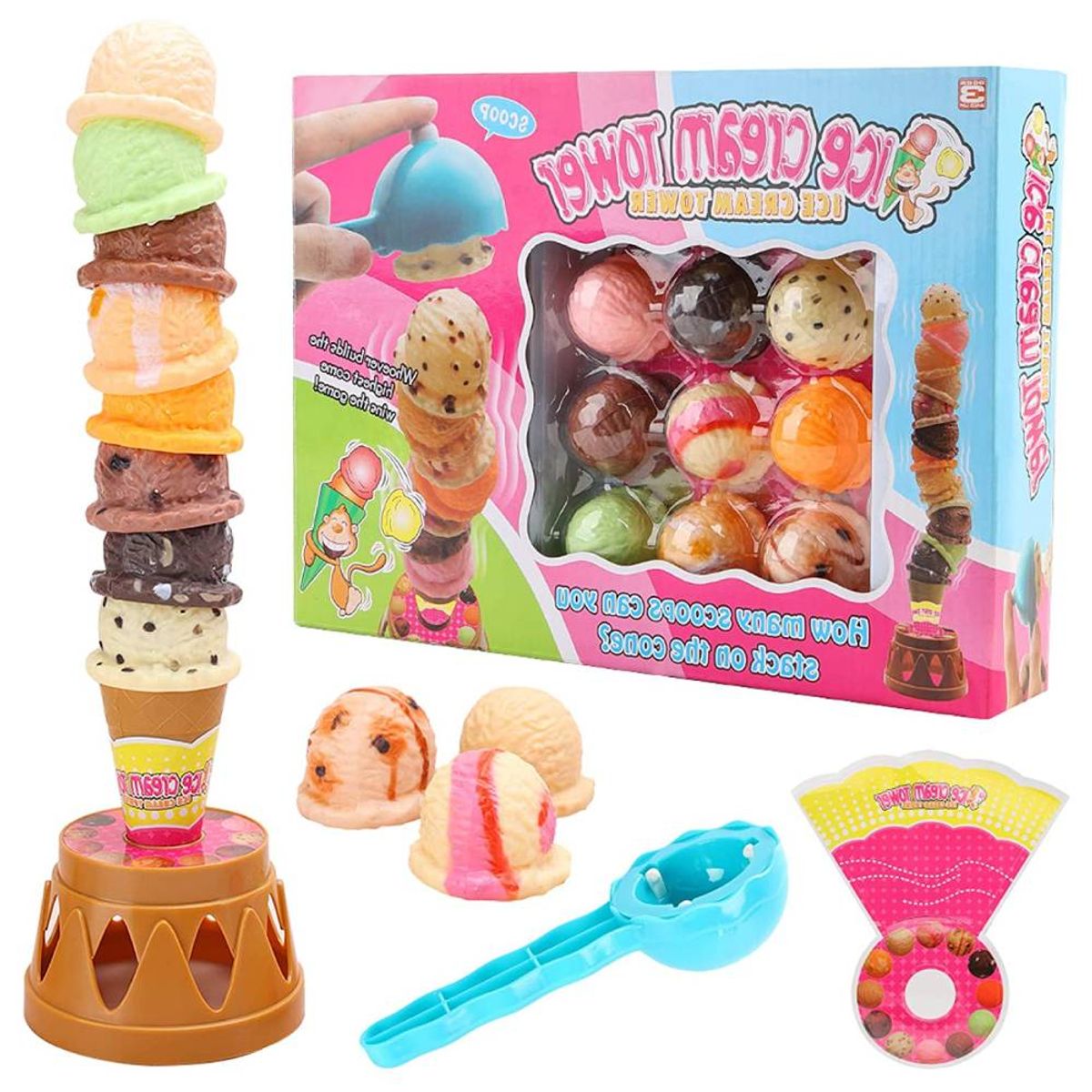 GENERICO - Juego Didáctico Torre de Helados de Equilibrio