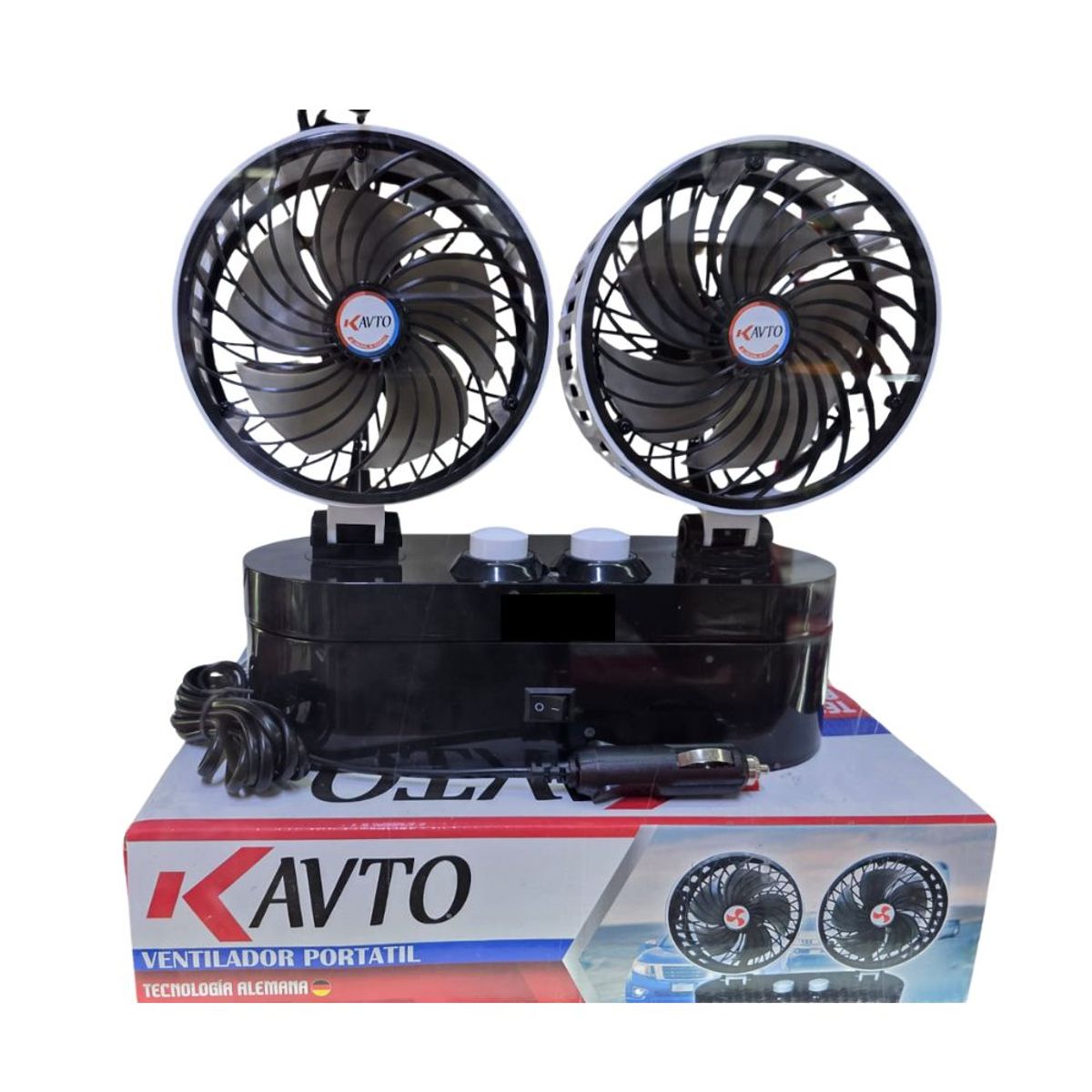 GENERICO - Ventilador Portatil para Auto de 12V KAVTO Enchufe Cigarrera