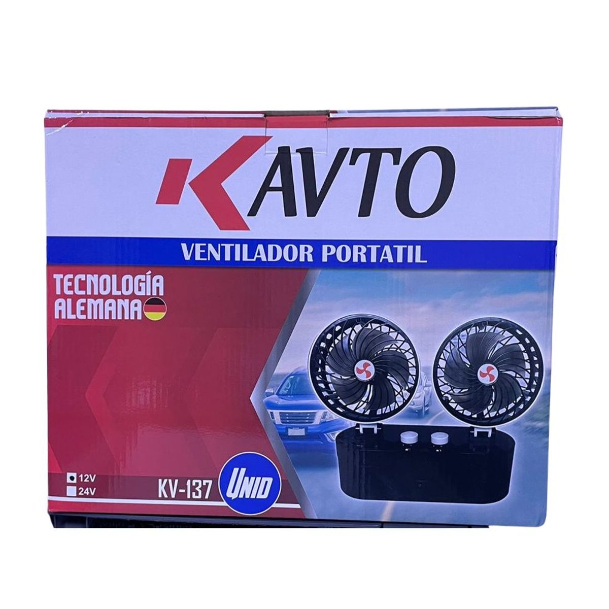 GENERICO - Ventilador Portatil para Auto de 12V KAVTO Enchufe Cigarrera