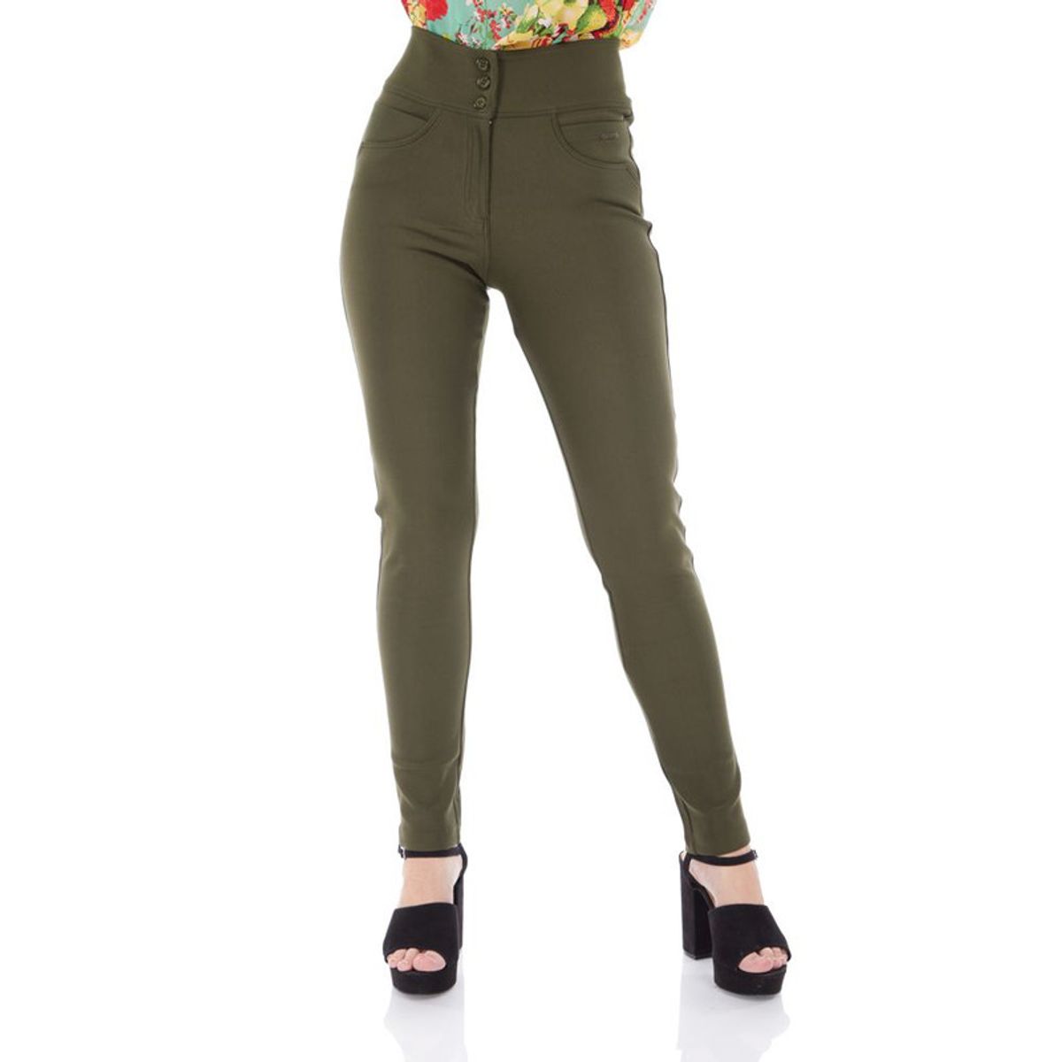 VICCI - Leggin Valentina Vicci piacenza verde militar color entero