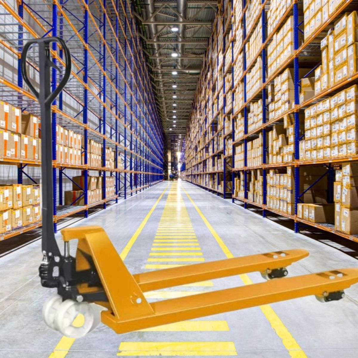 TRANSPALETA 3000 KG ELEVADOR MANUAL PATO DE CARGA RUEDAS NYLON TROCHA LARGA, marca GENERICO - Foto 2