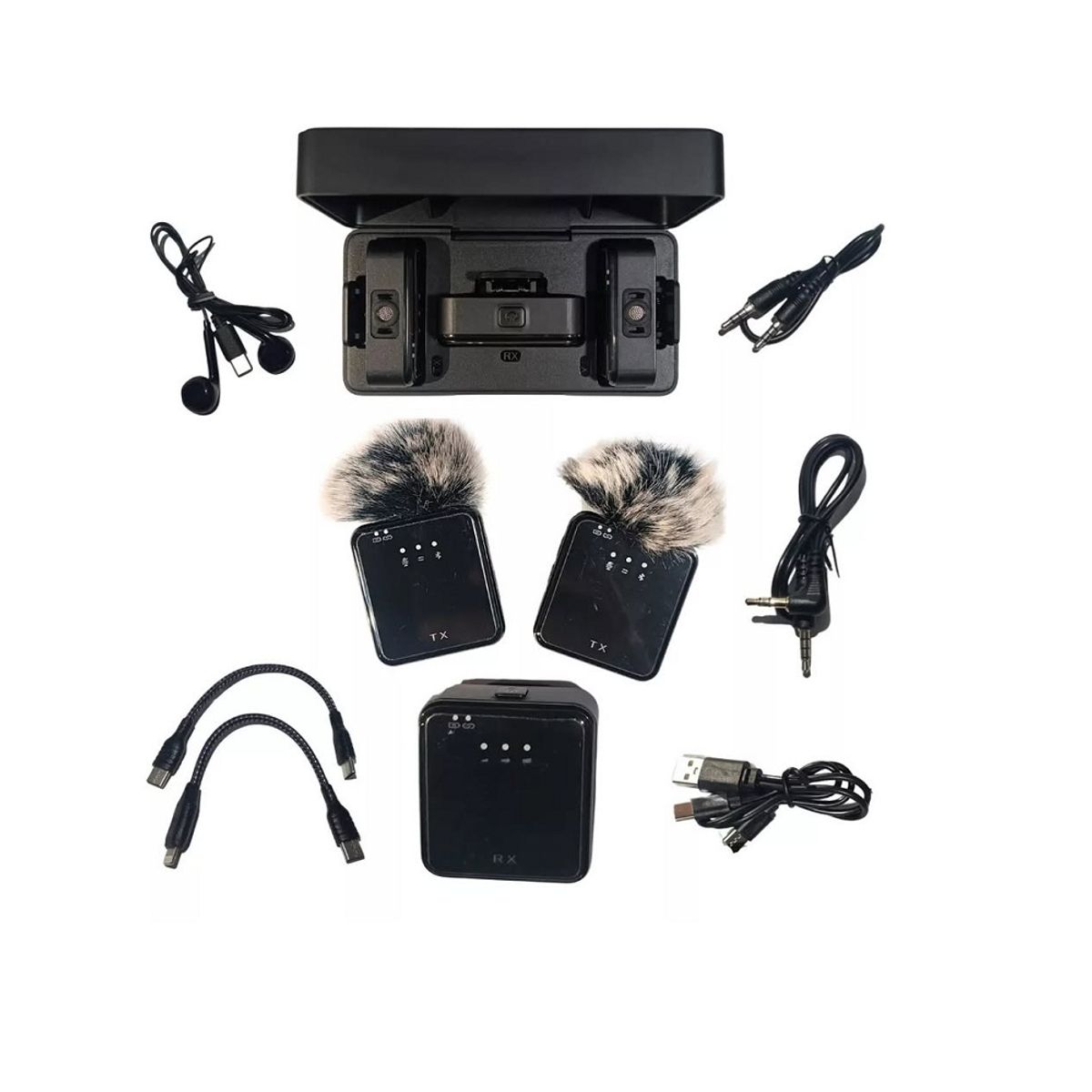 IMPORTADO MC - Micrófono Inalámbrico Solapero Dual 4 en 1 SX63