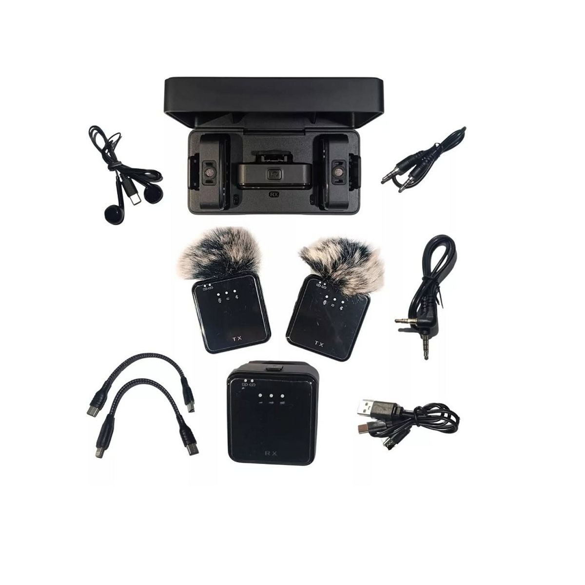 IMPORTADO MC - Micrófono Inalámbrico Solapero Dual 4 en 1 SX63