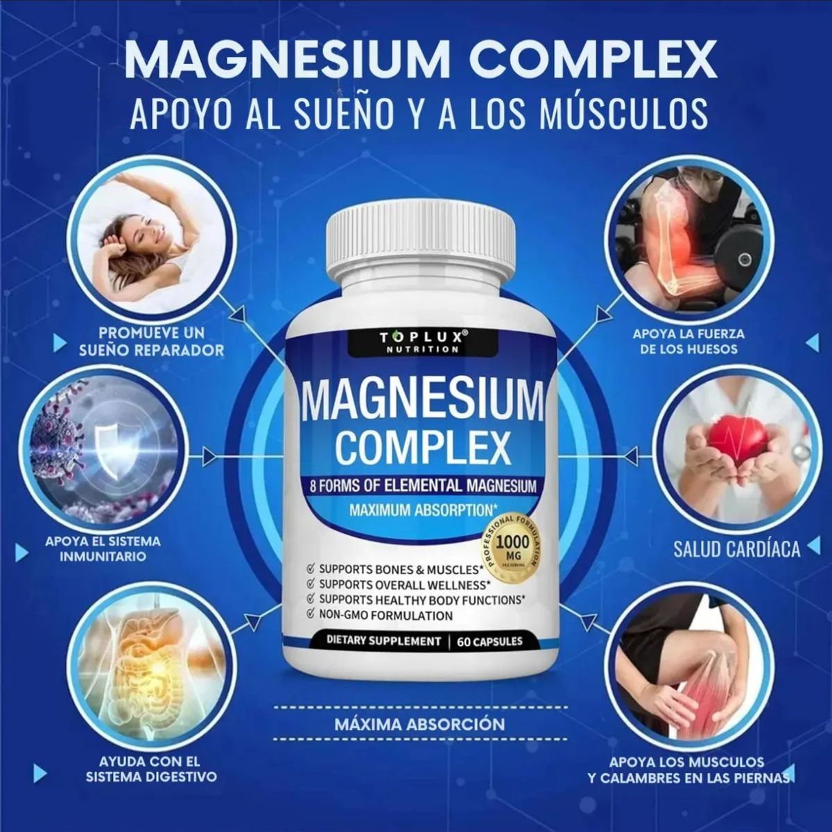 GENERICO - Magnesium Complex - Toplux 60 capsulas