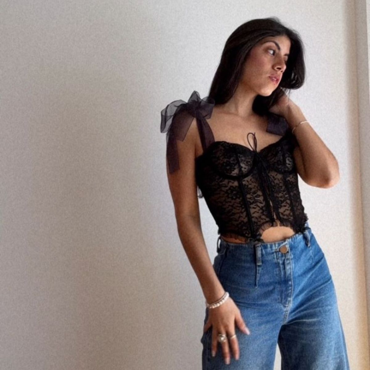 XIRAMA - Corset Encaje Serena Negro