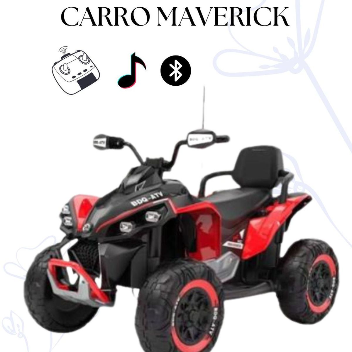 GENERICO - CARRO ATV ELECTRICO MAVERICK PARA NIÑOS - MODELO ROJO
