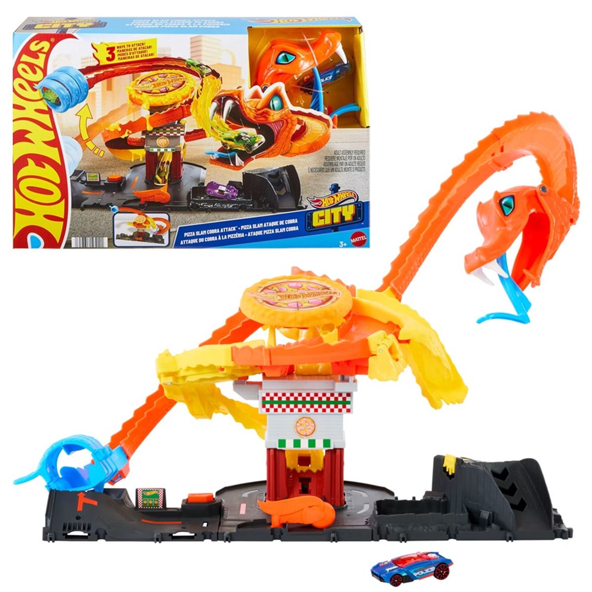 HOT WHEELS - Pista Hot Wheels City Ataque Pizza Slam Cobra Attack