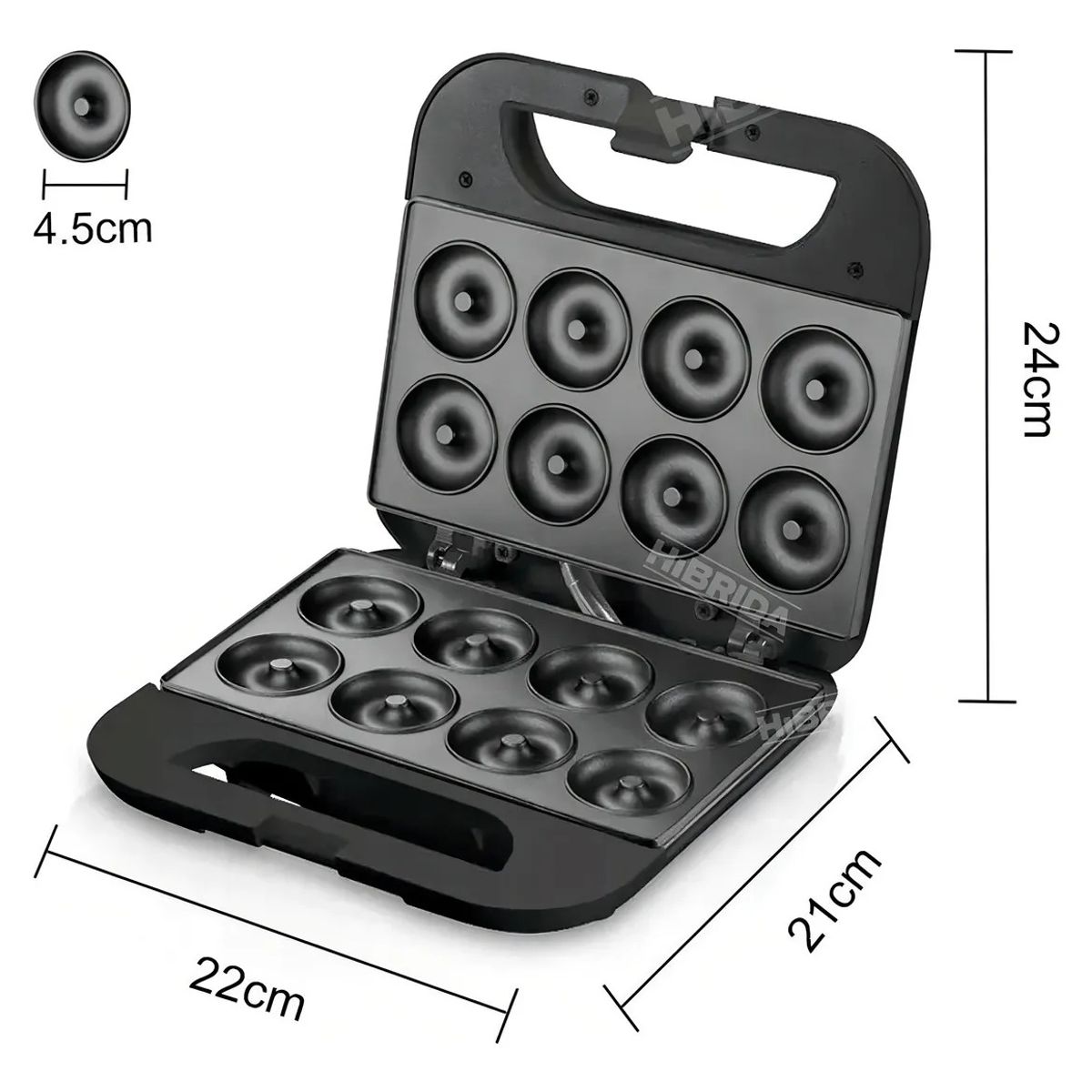 GENERICO - Máquina para 8 Mini Donas  Antiadherente – Eléctrica y Compacta