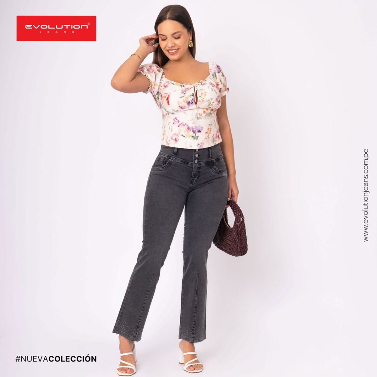 EVOLUTION - JEANS FLARE ROSELIA GRIS