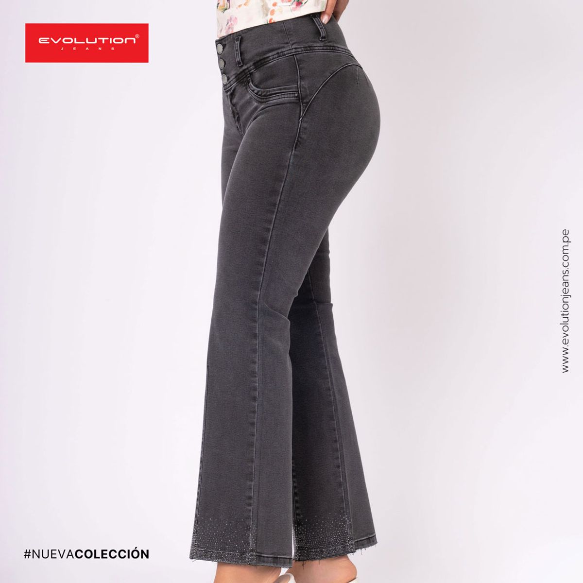 EVOLUTION - JEANS FLARE ROSELIA GRIS