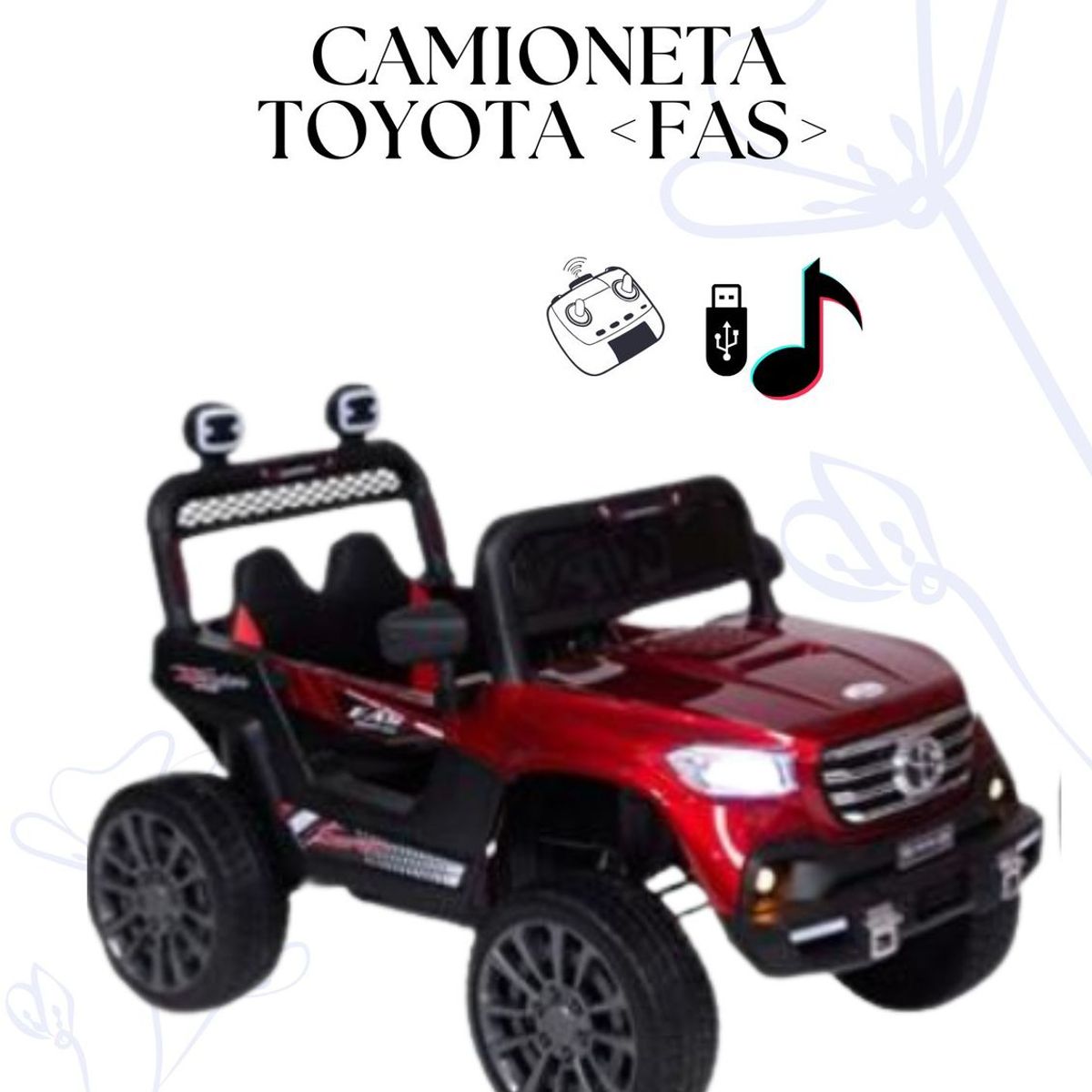 GENERICO - CAMIONETA TOYOTA FAS PARA NIÑOS - COLOR ROJO