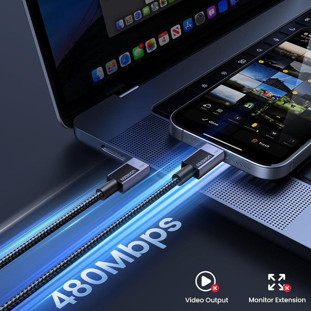 UGREEN - Ugreen Cable USB C a USB C 240w Carga Rápida L513 / 45067