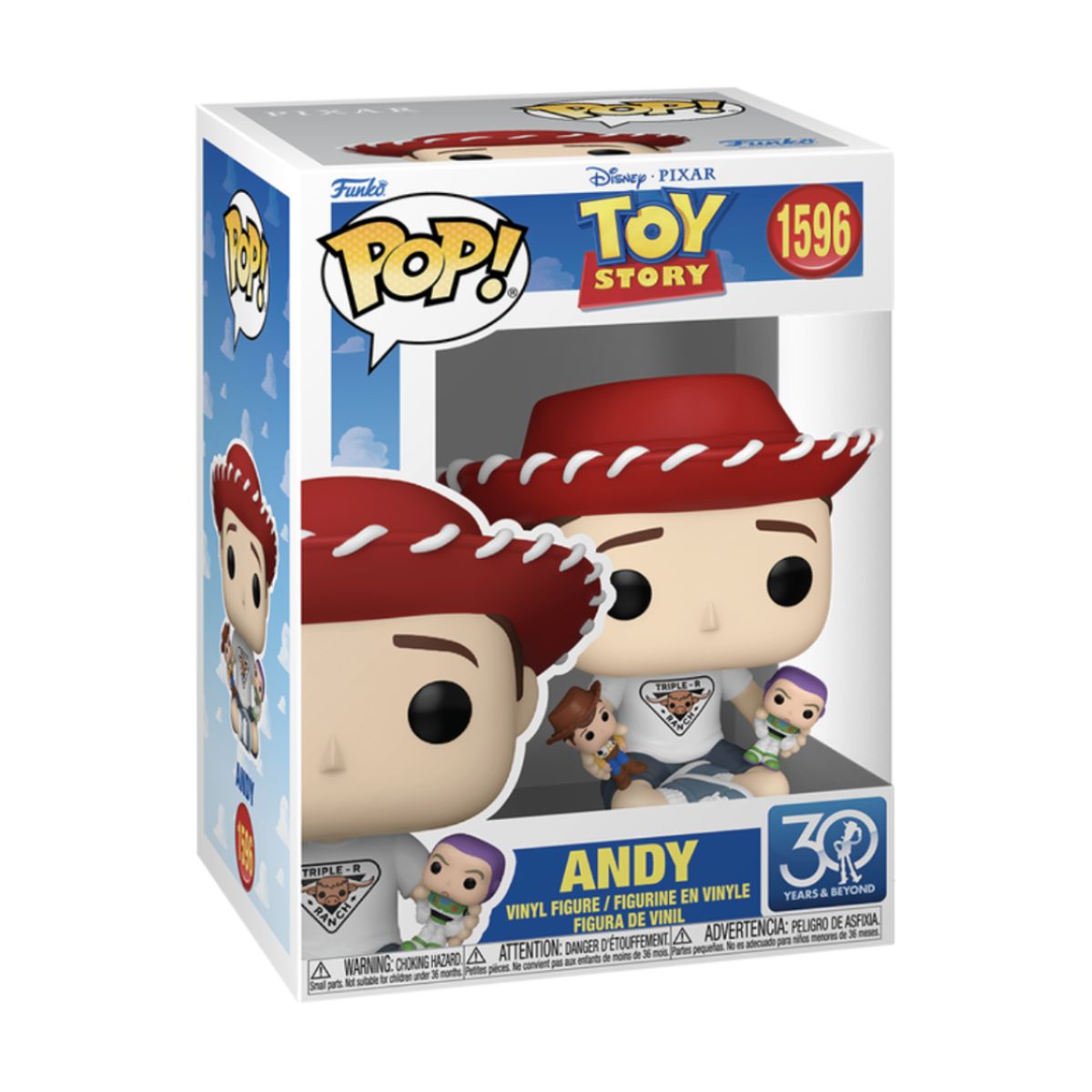 FUNKO - Andy con Buzz Lightyear y Woody Funko Pop 1596 Toy Story