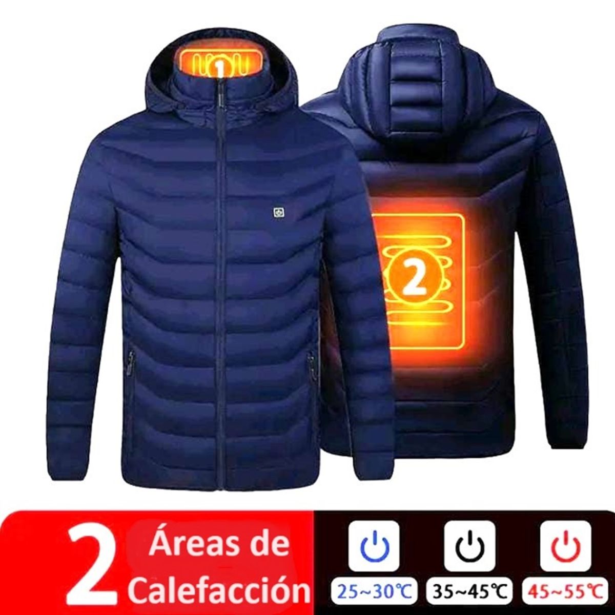 GENERICO - Casaca Calentadora Térmica Impermeable Hombre Azul Regalo Navidad Genieka