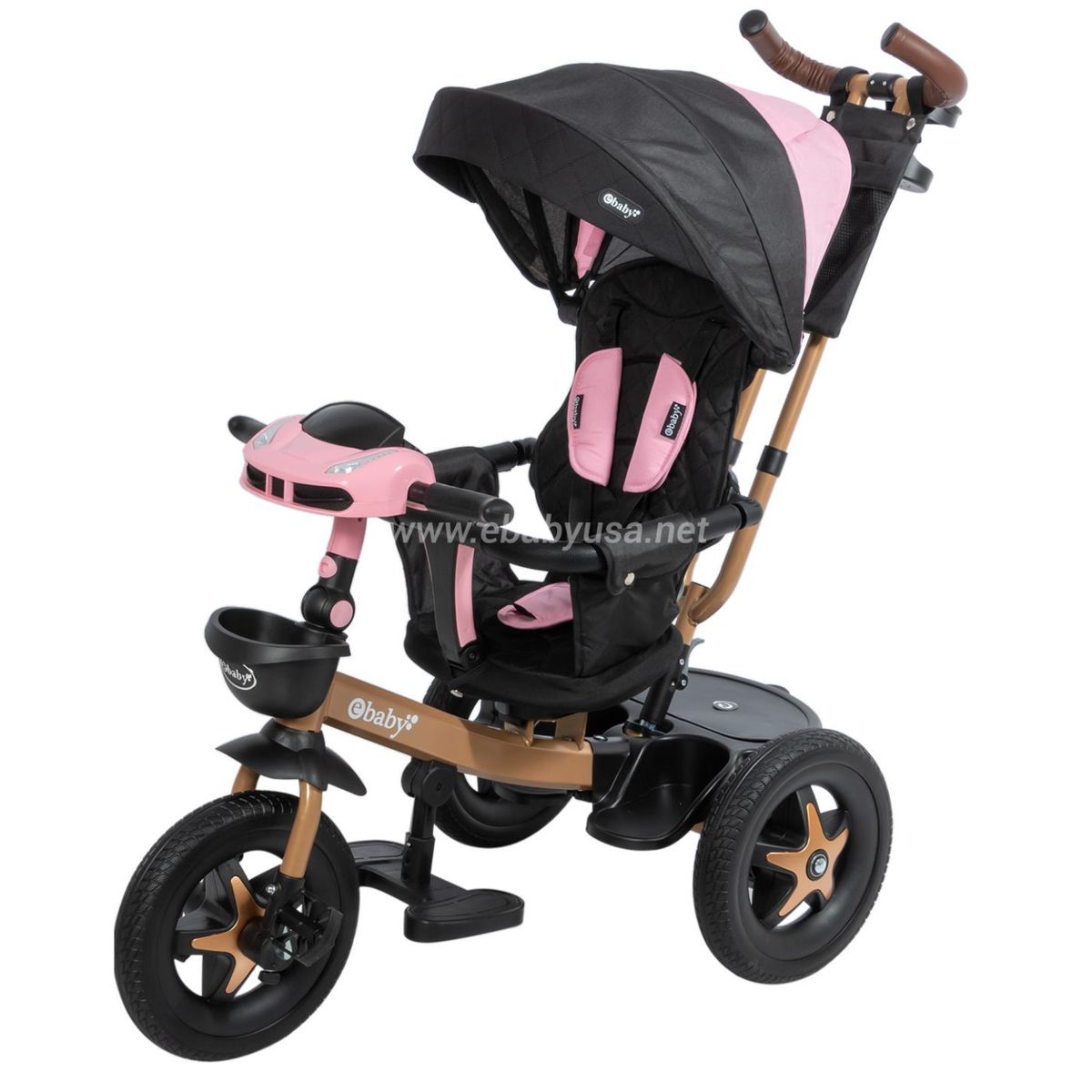 EBABY - Triciclo para niños Musical extra acolchado Santorini Rosado