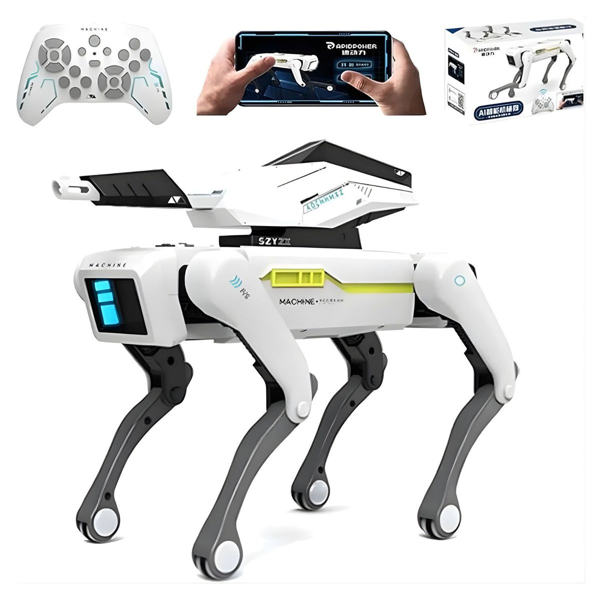 OEM - Perro Robot Interactivo Inteligente con Control remoto Comandos de voz y Programación