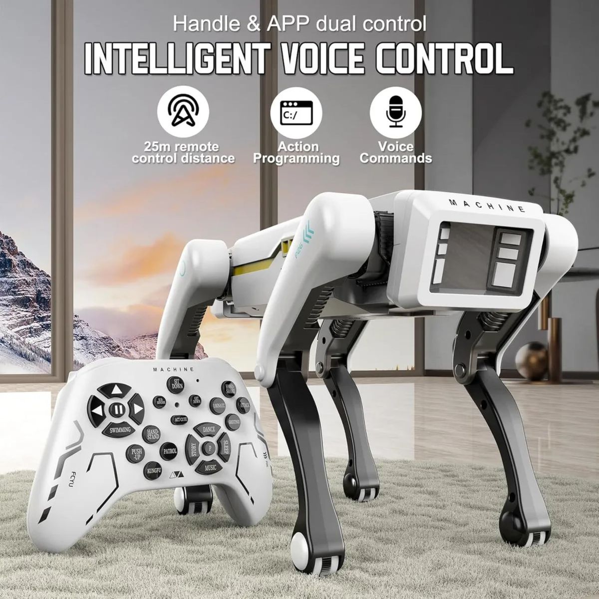 OEM - Perro Robot Interactivo Inteligente con Control remoto Comandos de voz y Programación