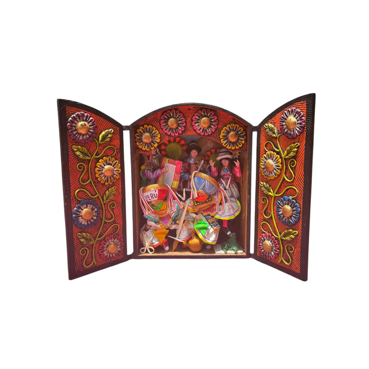 ACHALLAY ARTESANIA DE BARRO - Retablo Ayacuchano Danza de Tijeras
