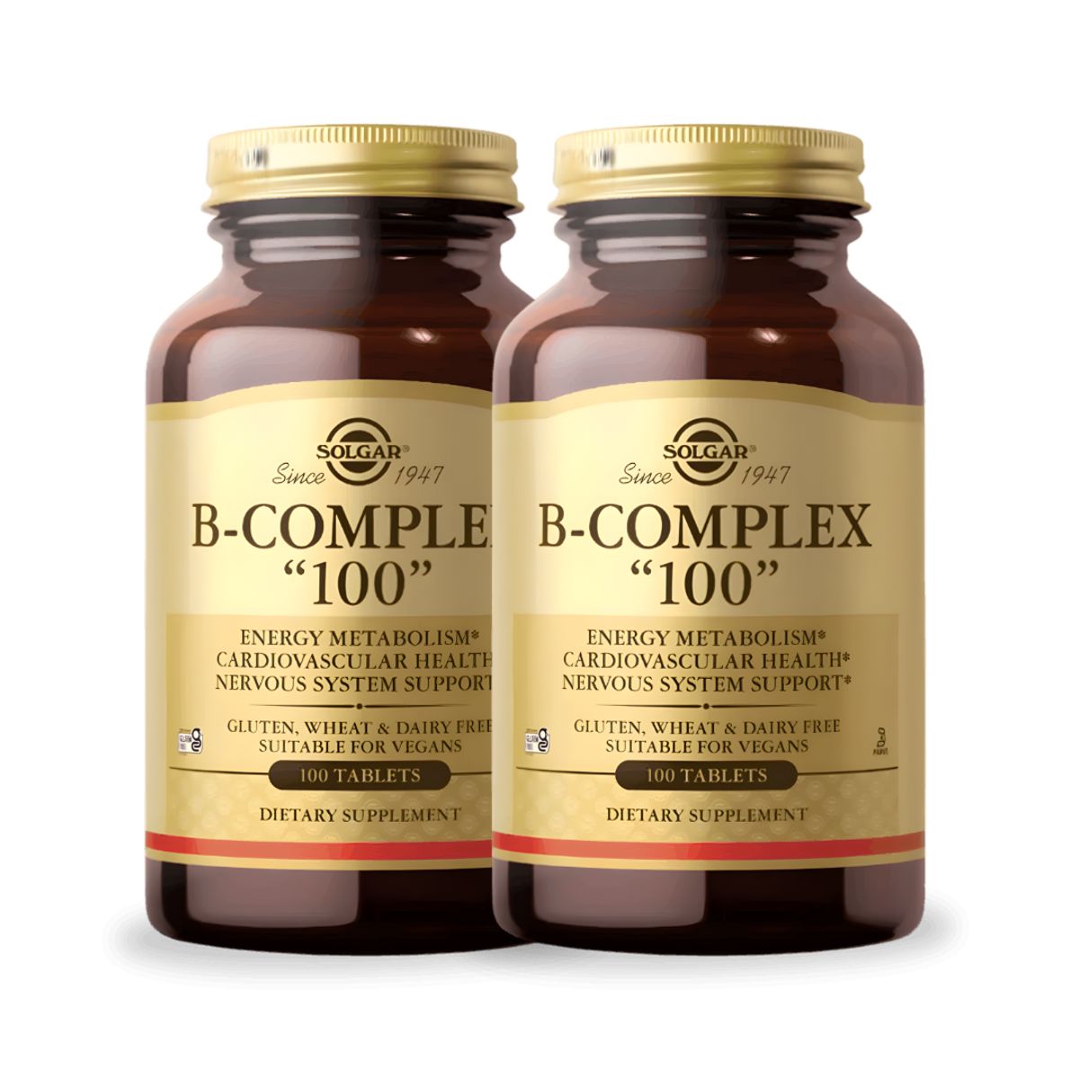SOLGAR - PACK X 02 B-COMPLEX 100 Solgar Complejo B - 100 cápsulas