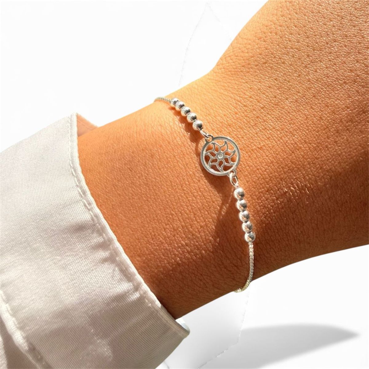 JOYERIA D'PILMER - PULSERA DE PLATA FLOR RAPUNZEL