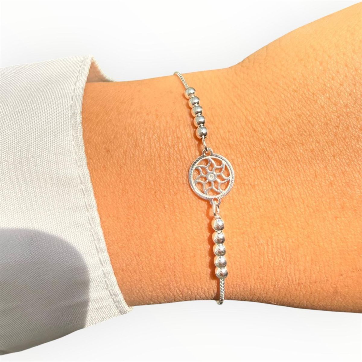 JOYERIA D'PILMER - PULSERA DE PLATA FLOR RAPUNZEL