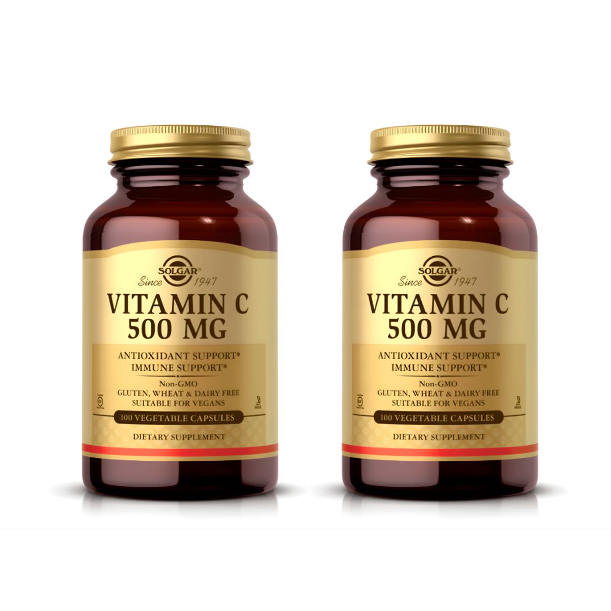 SOLGAR - PACK X 02 - Vitamin C 500 mg - 100 cap. Antioxidante Solgar