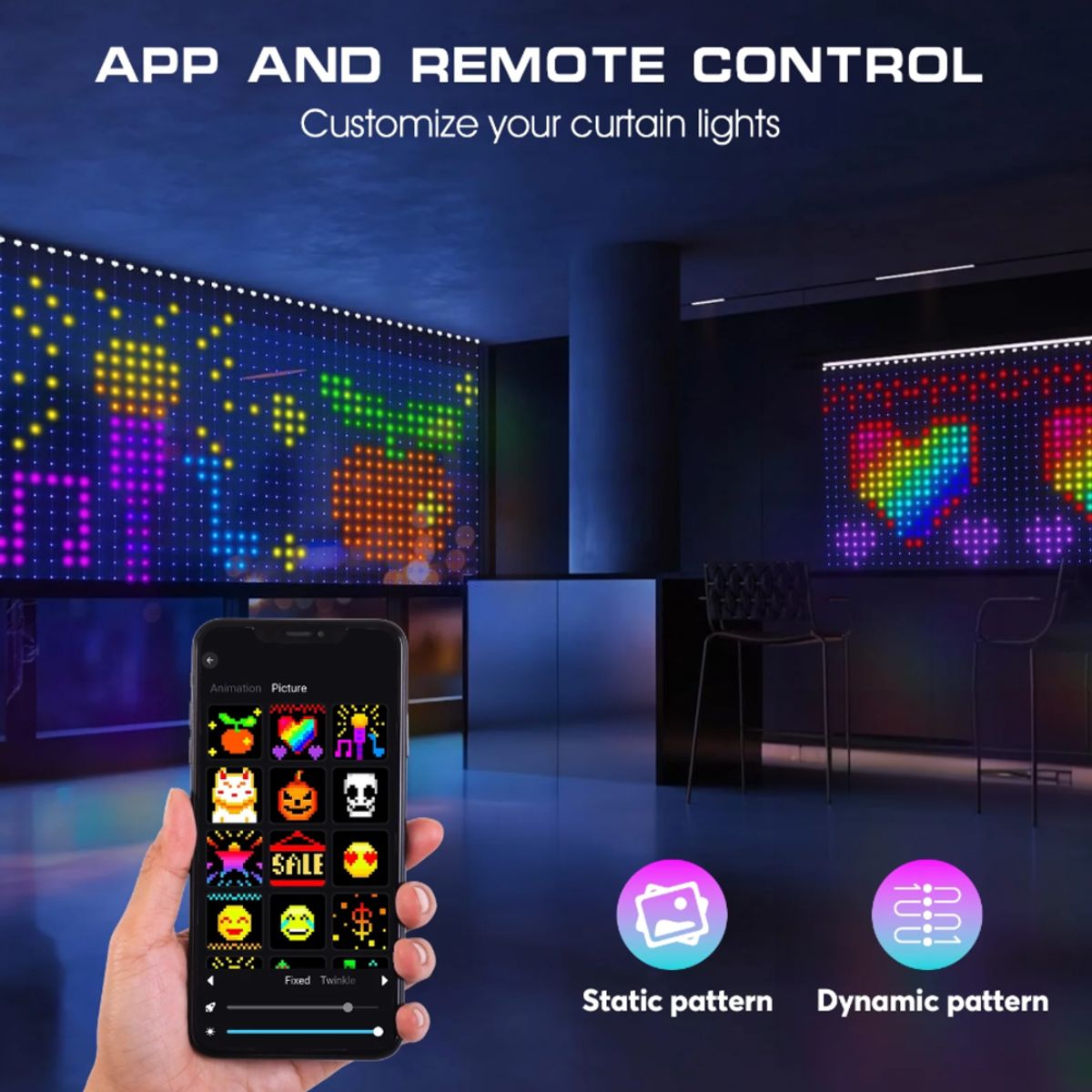GENERICO - CORTINA LUCES SMART - SMART LED CURTAIN LIGHTS 400 LEDS 3x3