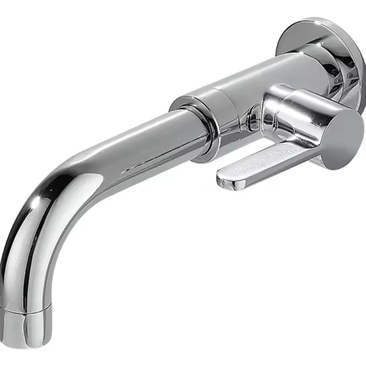 GENERICO - Grifocaño De Pared Con Pico Alargado Giratorio 360° Acero Gris Brillante