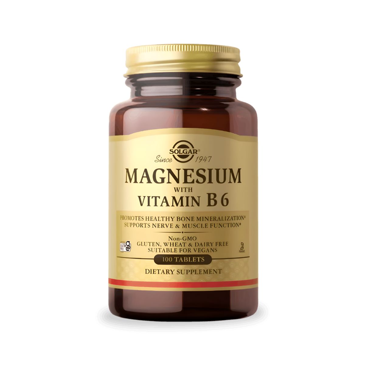 SOLGAR - Magnesio con Vitamina B6 Solgar - 100 cápsulas