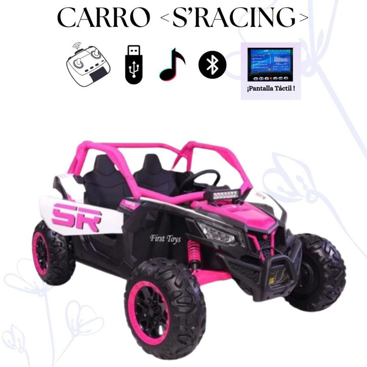 GENERICO - Carro Eléctrico Buggy 12v Control Remoto - Color rosado