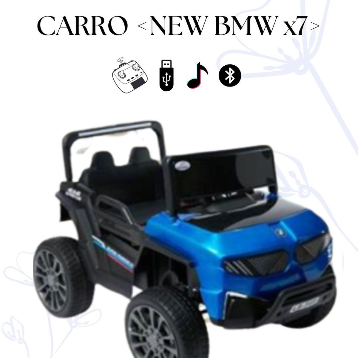 GENERICO - CAMIONETA PARA NIÑO MODELO BMW X7 - COLOR AZUL