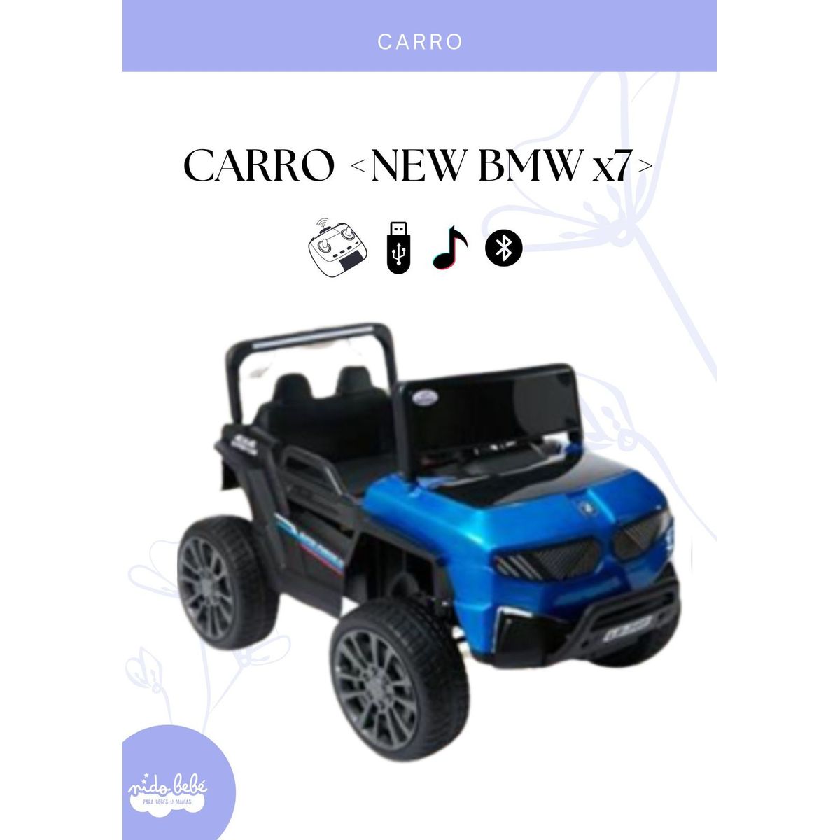 GENERICO - CAMIONETA PARA NIÑO MODELO BMW X7 - COLOR AZUL