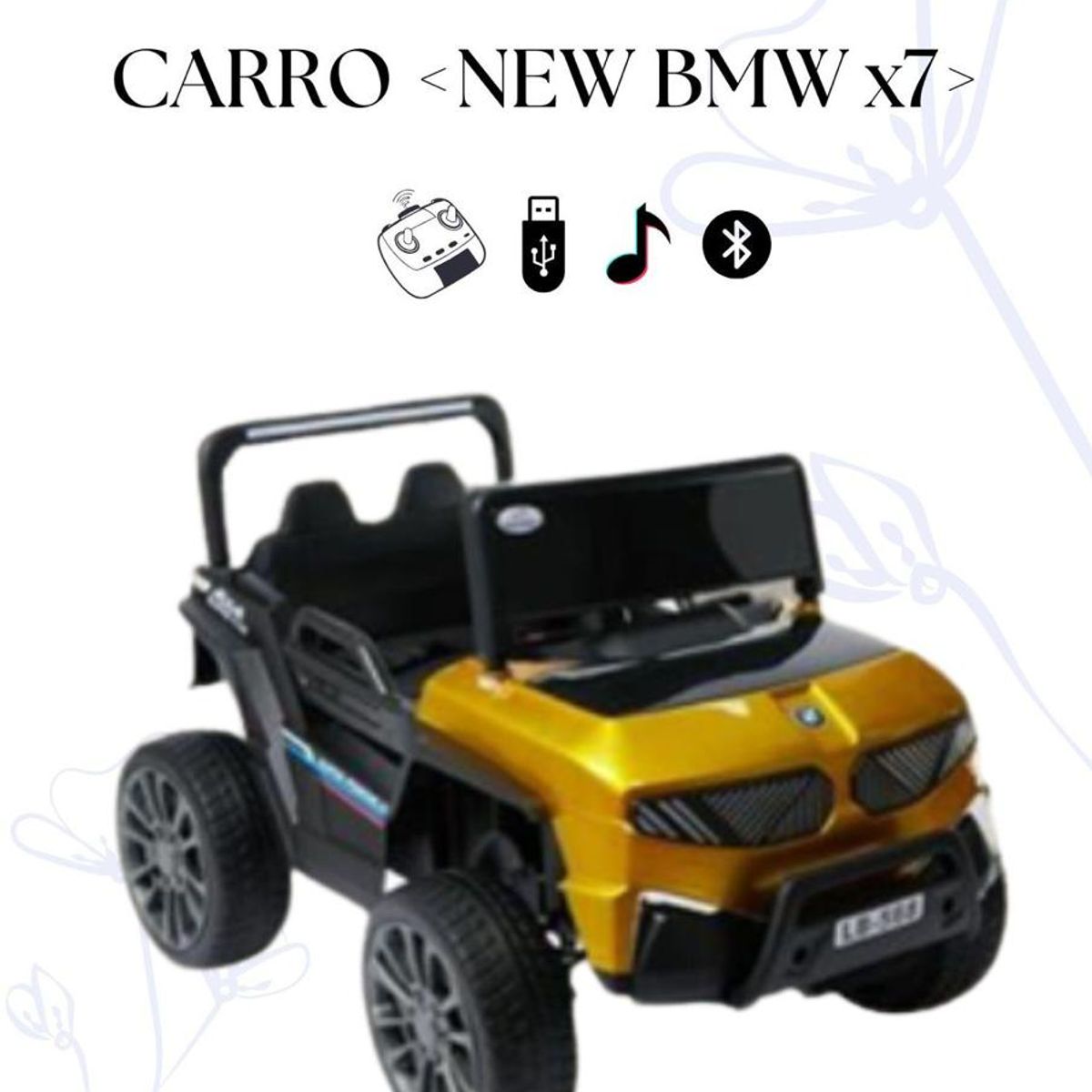 GENERICO - CAMIONETA PARA NIÑO MODELO BMW X7 - COLOR AMARILLO