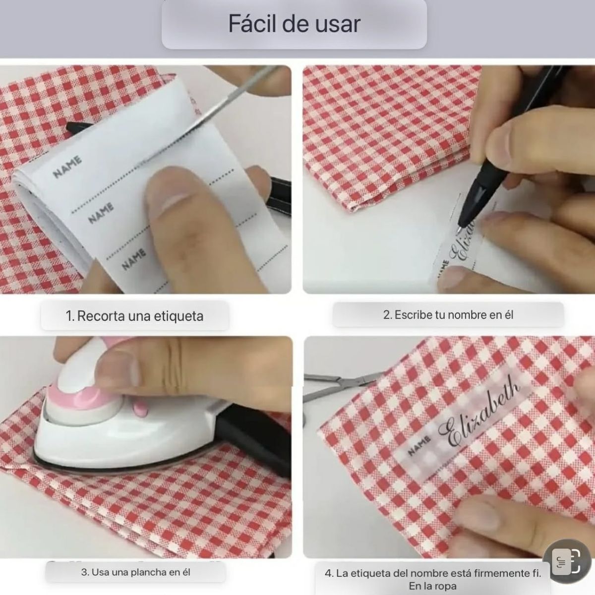 GENERICO - Marcador Ropa Niños Etiquetas Adhesivas Y Termoadhesivas