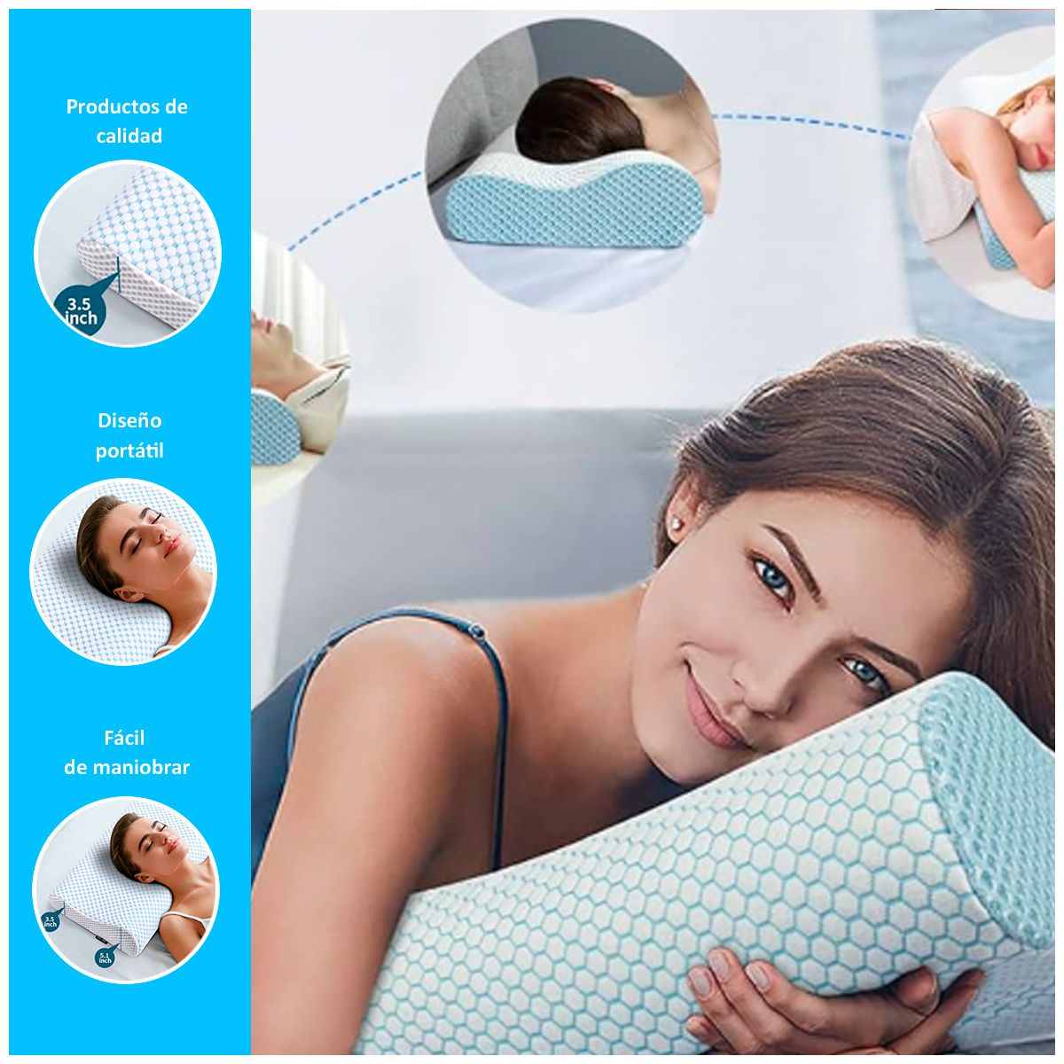 GENERICO - Almohada ergonómica color blanco