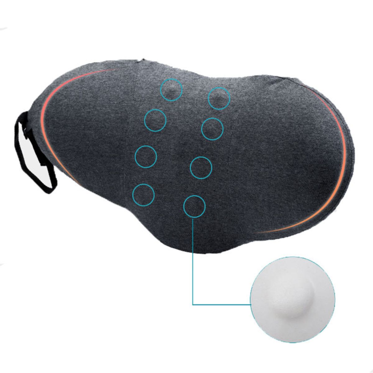 CARJOLLITY - Cojín Lumbar Ergonómico Ortopédico Masajeador Cama Medica Auto