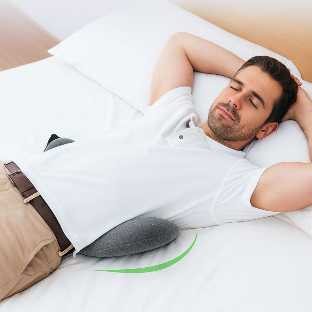 CARJOLLITY - Cojín Lumbar Ergonómico Ortopédico Masajeador Cama Medica Auto