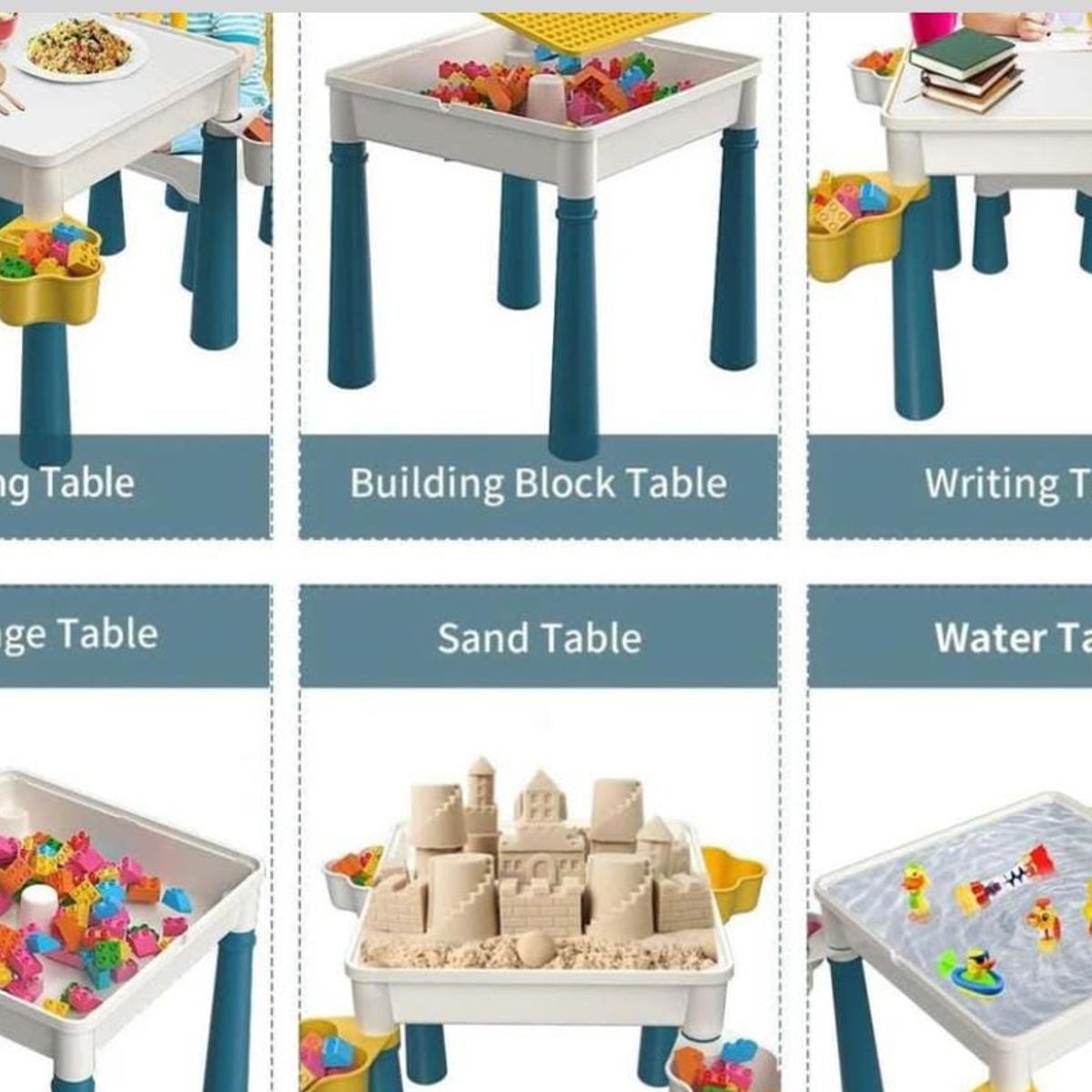 GENERICO - Mesa de Bloques con Silla de Conejito - 72 Piezas