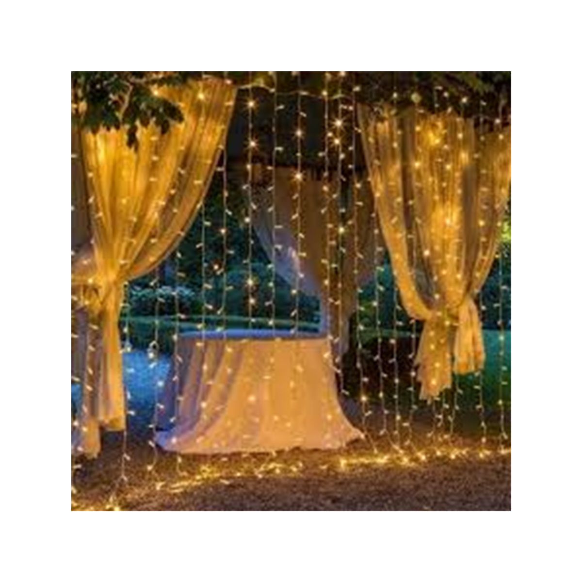 GENERICO - CORTINA DE LUCES LED NAVIDEÑAS 3 X 2 METROS -AMBAR