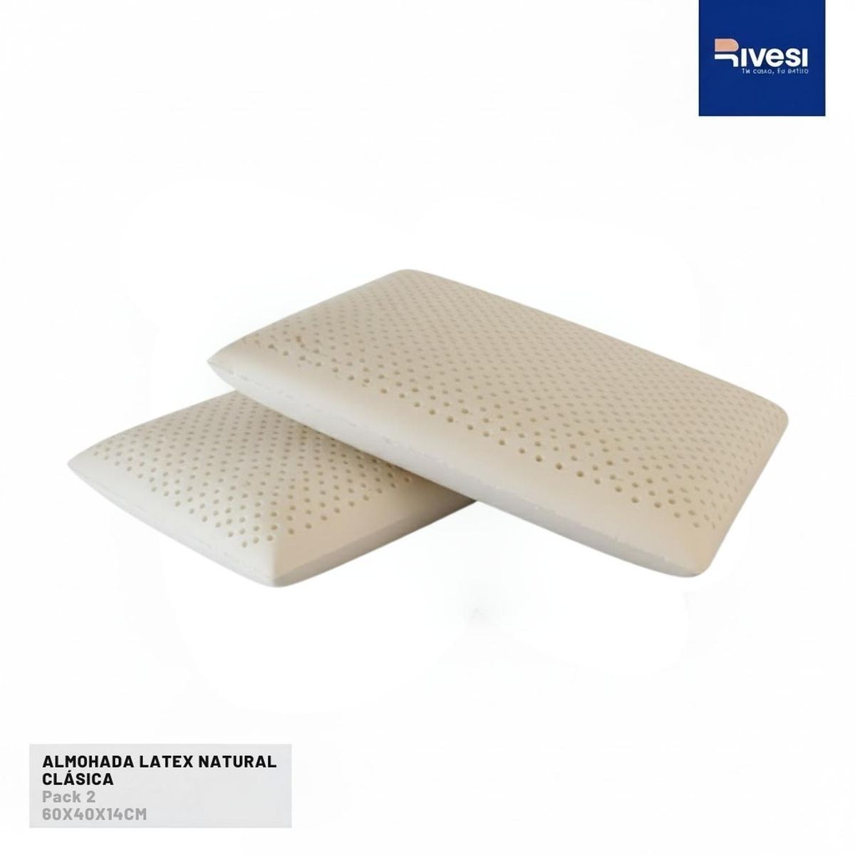 RIVESI - Pack de 2 almohadas Rivesi Home de Latex Natural Clásica
