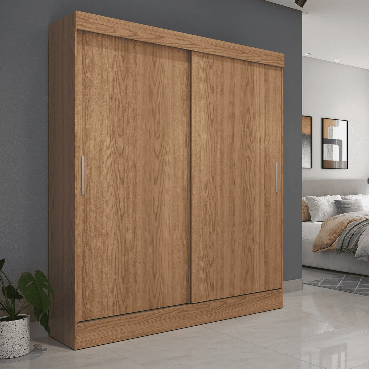 PAZART MUEBLES - ROPERO 2 PUERTAS CORREDIZAS PORTO ROUBLE