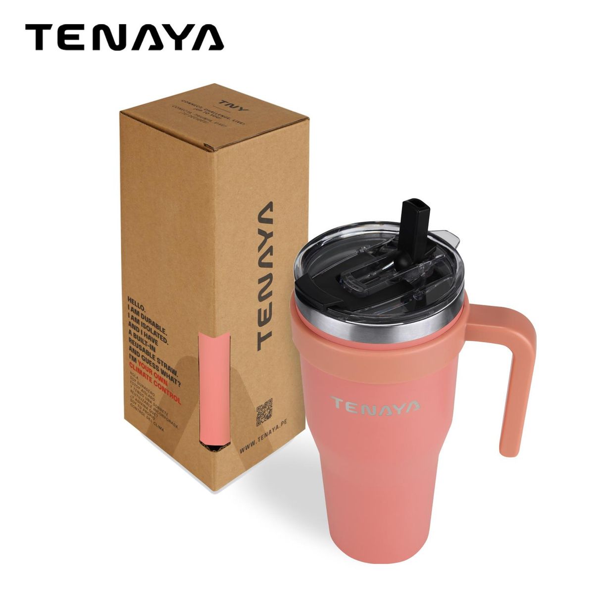 TENAYA - Vaso tomatodo 1200ml acero TENAYA GLACIER - Rosa claro