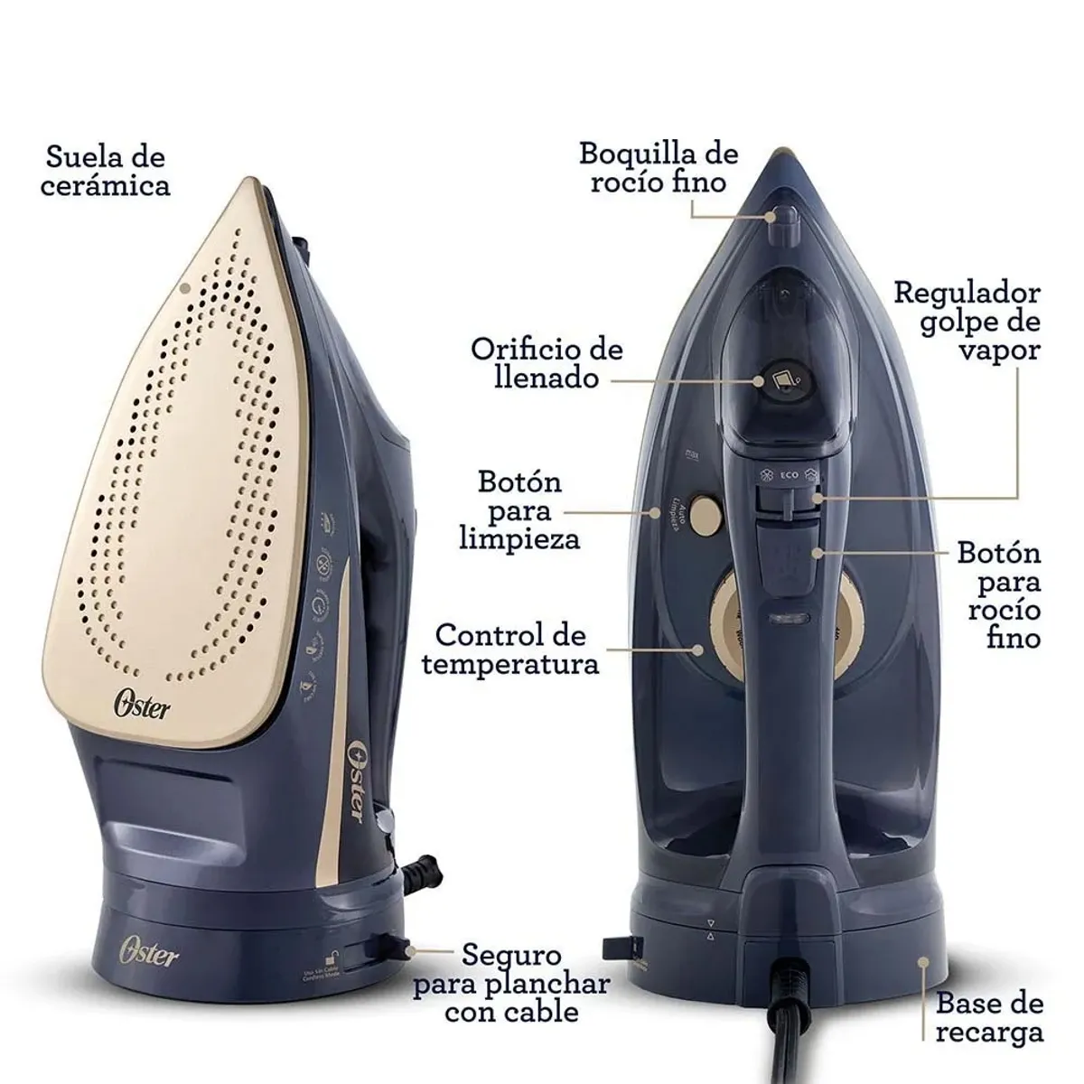 OSTER - PLANCHA DE VAPOR INALAMBRICA OSTER 2 EN 1 GCSTCC5000