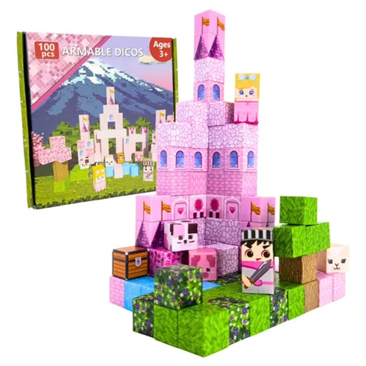 GENERICO - BLOQUES MAGNÉTICOS 100 PIEZAS ROMPECABEZAS IMANTADOS DE CONSTRUCCIÓN PARA NIÑAS